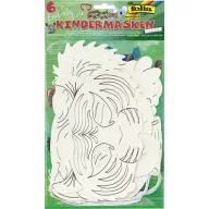 Kreatív maszk, 6 db, fehér, FOLIA, egzotikus állatok