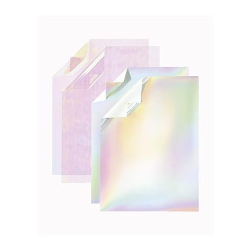Dekorkarton szett fóliával, irizáló, 25x35 cm, 6+6 lap, FOLIA