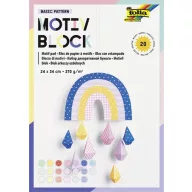   Dekorkarton, 2 oldalas, 24x34 cm, 270 g, 20 lap, FOLIA "Basic Rainbow", 20 különböző minta