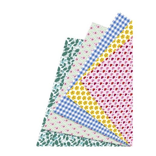Origami papír, 15x15 cm, 80 g, 50 lap, FOLIA "Sweet", 5 különböző minta