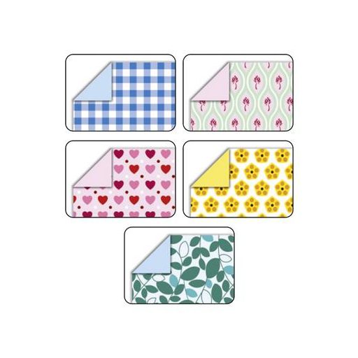 Origami papír, 15x15 cm, 80 g, 50 lap, FOLIA "Sweet", 5 különböző minta