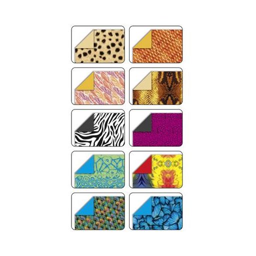 Origami papír, 15x15 cm, 80 g, 50 lap, FOLIA "Wildlife", 10 különböző minta