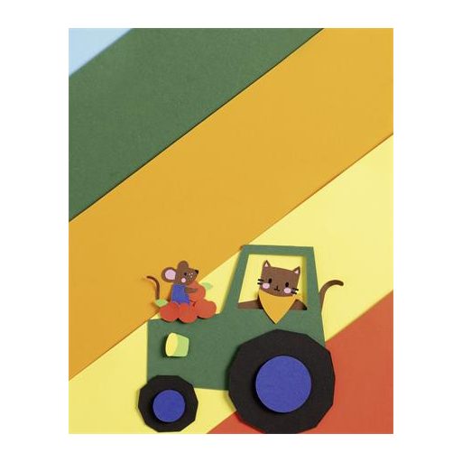 Dekorkarton, A3, 300 g, 10 lap, FOLIA, „Basic”, vegyes színek