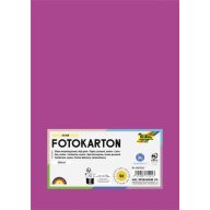 Dekorkarton, A4, 300 g, 50 lap, FOLIA, sötétrózsaszín