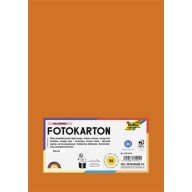 Dekorkarton, A4, 300 g, 50 lap, FOLIA, világosnarancs