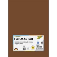 Dekorkarton, A4, 300 g, 50 lap, FOLIA, csokoládébarna