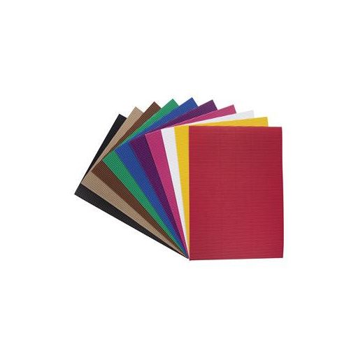 Hullámkarton, 25x35 cm, 10 lap, FOLIA, vegyes színek