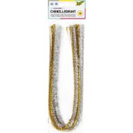 Zseníilia drót, 50 cm, FOLIA, arany-ezüst