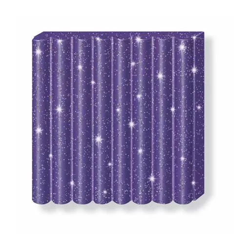 Gyurma, 57 g, égethető, FIMO "Effect", csillámos bíborlila