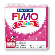   Gyurma, 42 g, égethető, FIMO "Kids", glitteres rózsaszín
