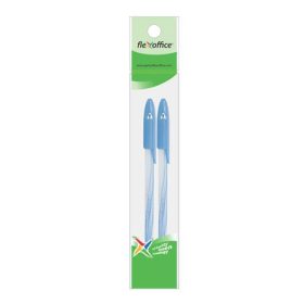   Golyóstoll, 0,3 mm, 2 db/bliszter, kupakos, FLEXOFFICE "Candee", kék