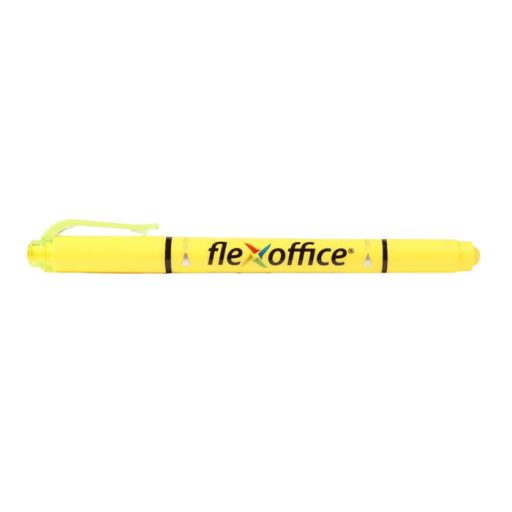Szövegkiemelő, 1,0/4,0 mm, kétvégű, FLEXOFFICE "HL01", sárga
