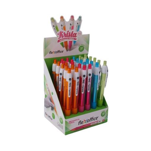Nyomósirón 0,5 mm, FLEXOFFICE "Krista", vegyes szín