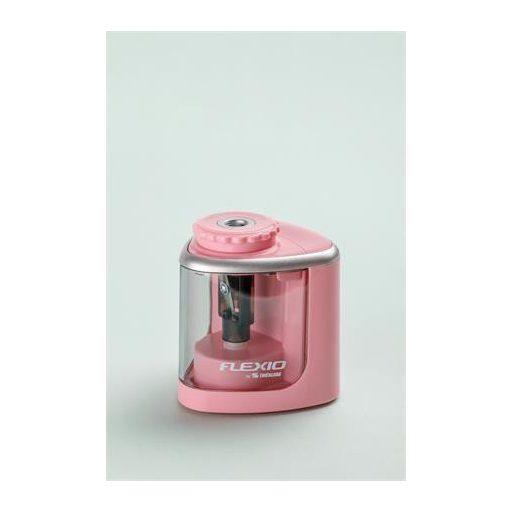 Hegyező, elemes, asztali, FLEXOFFICE "Flexio", rózsaszín