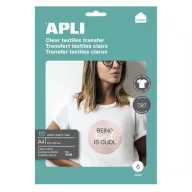   Fólia, vasalható, A4, tintasugaras nyomtatóba, fehér pólóhoz, APLI
