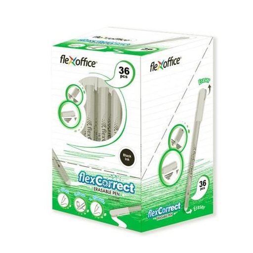 Zseléstoll, 0,25 mm, kupakos, törölhető, FLEXOFFICE "FlexCorrect", kék