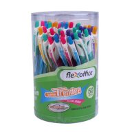   Zseléstoll, 0,35 mm, nyomógombos, vegyes színű test, FLEXOFFICE "Trendee", kék