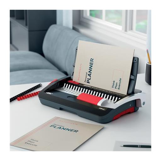 Spirálozógép, műanyag spirálkötéshez, manuális, 165 lap, GBC "CombBind CB12"