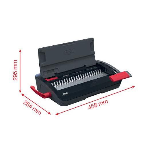 Spirálozógép, műanyag spirálkötéshez, manuális, 165 lap, GBC "CombBind CB12"