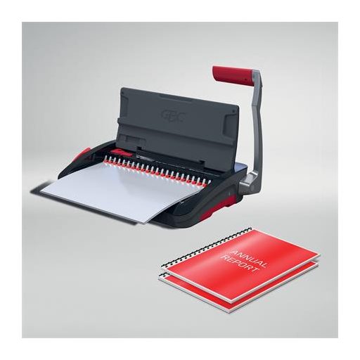 Spirálozógép, műanyag spirálkötéshez, manuális, 165 lap, GBC "CombBind CB12"