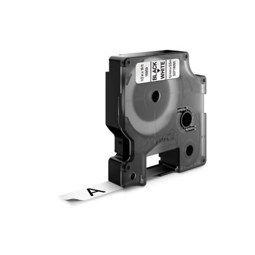 Feliratozógép szalag, tartós poliészter 12 mm x 5,5 m, DYMO "D1", fehér-fekete