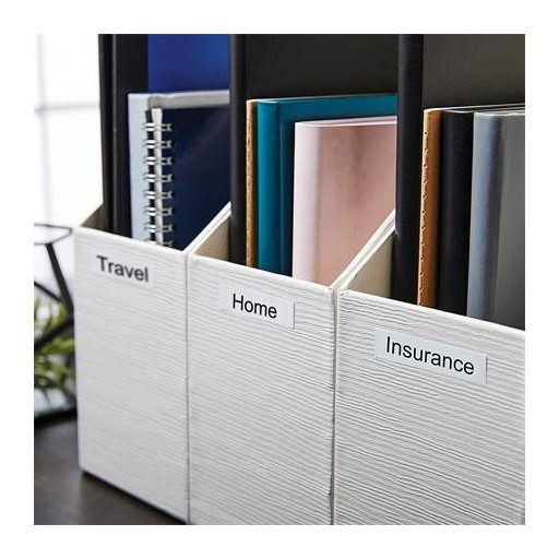 Feliratozógép szalag, tartós poliészter 12 mm x 5,5 m, DYMO "D1", fehér-fekete