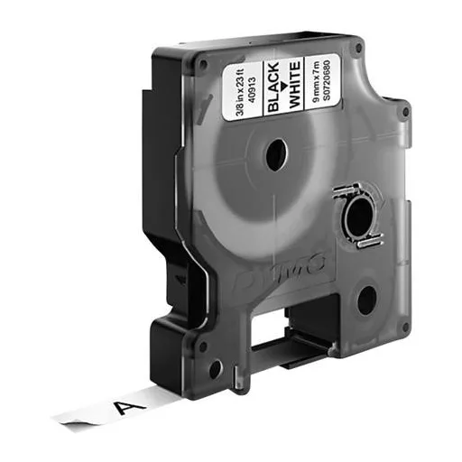 Feliratozógép szalag, 9 mm x 7 m, DYMO "D1", fehér-fekete