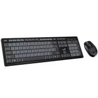  Egér- és billentyűzet készlet, vezeték nélküli, USB, HUN, GENIUS "KM-8200", fekete-szürke