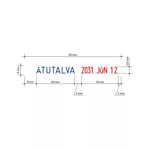 Dátum- és szövegbélyegző, 12 féle szöveggel, COLOP "S120/WD"