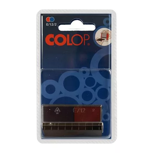Bélyegző cserepárna, 2 db/bliszter, kétszínű változat, COLOP "E12/2", kék-piros