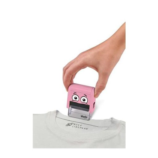 Bélyegző textilhez, kirakós COLOP "Marky", pink ház, fekete párnával