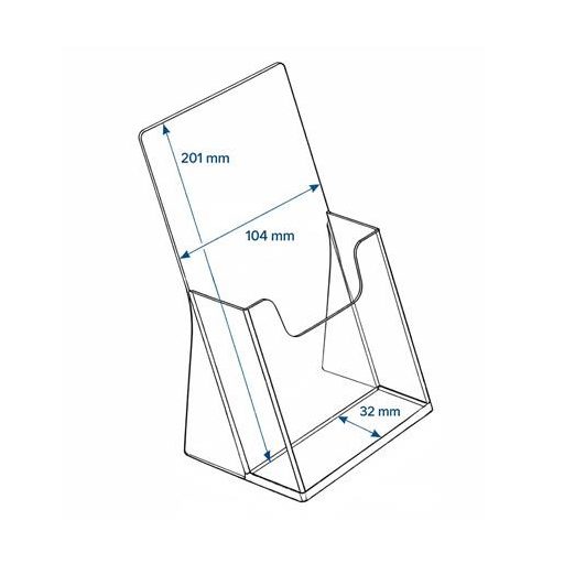 Prospektustartó, asztali, 1 rekeszes, 1/3 A4