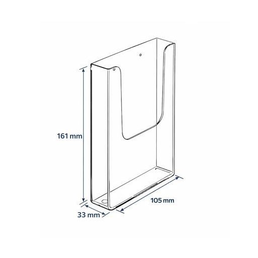 Prospektustartó, fali, 1 rekeszes, 1/3 A4