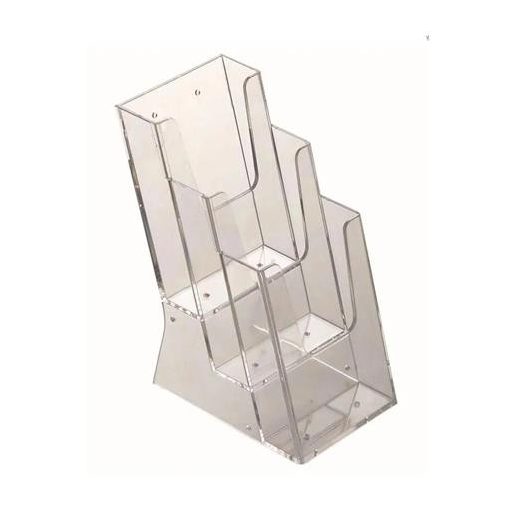 Prospektustartó, asztali/fali, 3 rekeszes, 1/3 A4