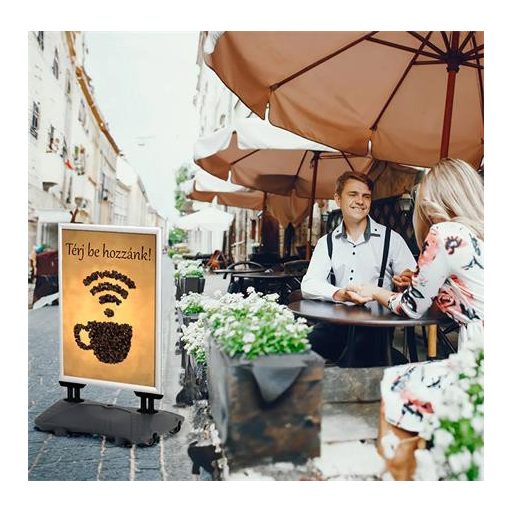 Megállító tábla, poszteres, víztartályos, A1 méret, 59,4x84,1 cm