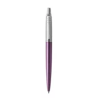   Golyóstoll, 0,7 mm, ezüst színű klip, victoria ibolya kék tolltest, PARKER, "Royal Jotter", kék