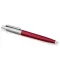 Golyóstoll, 0,7 mm, ezüst színű klip, piros tolltest, PARKER "Royal Jotter Originals", kék