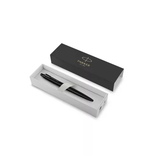 Golyóstoll, 0,7 mm, nyomógombos, fekete színű klip, matt fekete tolltest, PARKER, "Royal Jotter XL", kék