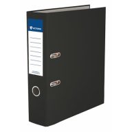   Iratrendező, 75 mm, A4, PP/karton, élvédő sínnel, VICTORIA OFFICE, "Basic", fekete
