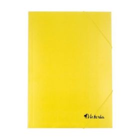 Gumis mappa, karton, A4, VICTORIA OFFICE, sárga