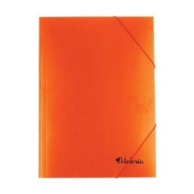 Gumis mappa, karton, A4, VICTORIA OFFICE, narancs