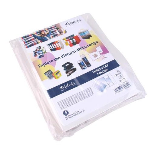 Pólyás dosszié, karton, A4, VICTORIA OFFICE, fehér