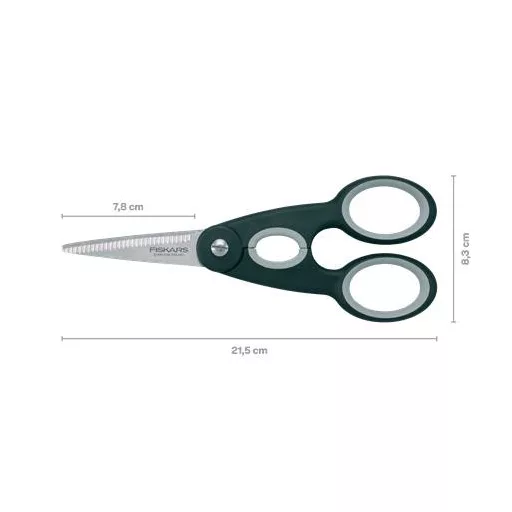 Olló, konyhai, 22 cm FISKARS "Functional ReNew", fekete