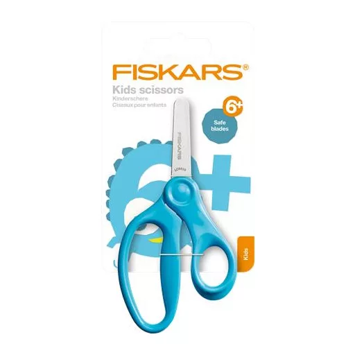 Olló, óvodai, 13 cm, FISKARS, türkizkék