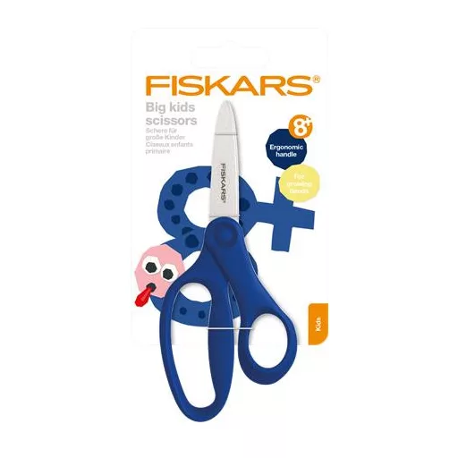 Olló, iskolai, 15 cm, FISKARS, kék