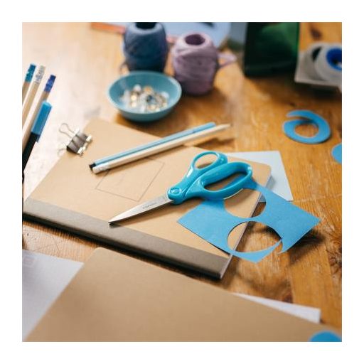 Olló, iskolai, 18 cm, FISKARS,  türkizkék