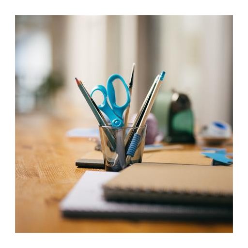 Olló, iskolai, 18 cm, FISKARS,  türkizkék