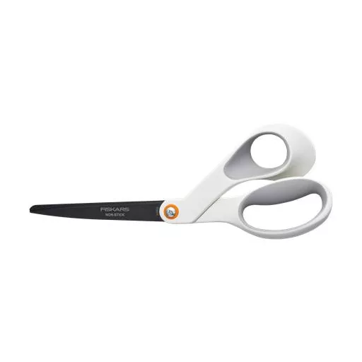 Olló, általános, tapadásmentes, 21 cm, FISKARS "Titanium", fehér