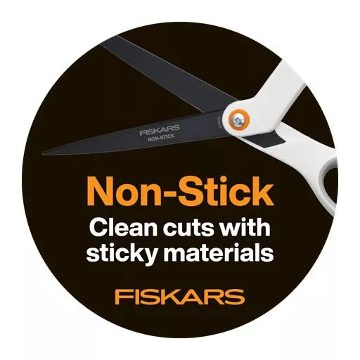 Olló, általános, tapadásmentes, 21 cm, FISKARS "Titanium", fehér