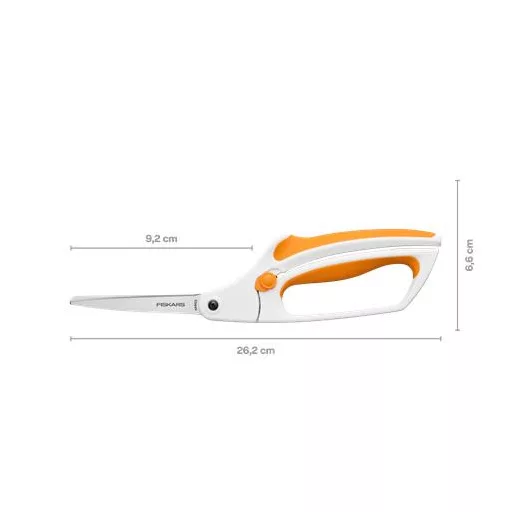 Varróolló, 26 cm, FISKARS "EasyAction™", narancssárga
